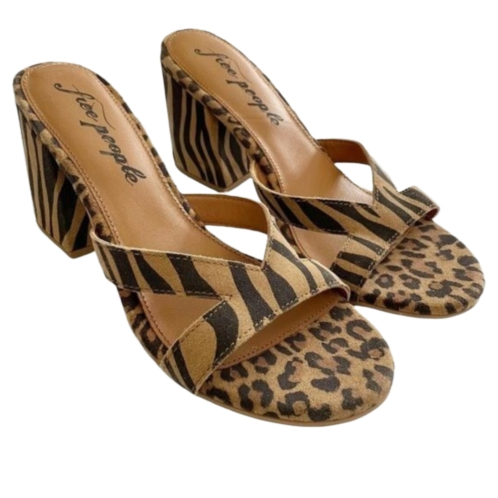 Free People Charlie Mixed Animal Print Sandals Size EU 38 (7) - Picture 11 of 12